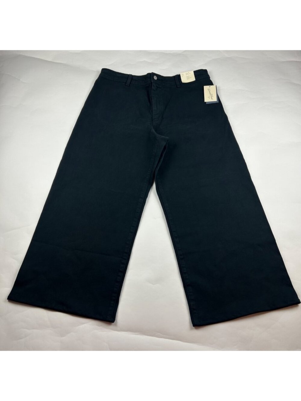 Universal Thread Black Denim High Rise Sailer Wide Leg Jeans 16 New